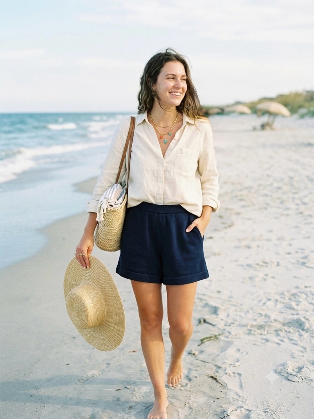 Tuckernuck Pomander Place Womens Milo Knit Shorts Sz M Navy Summer Coastal Chic
